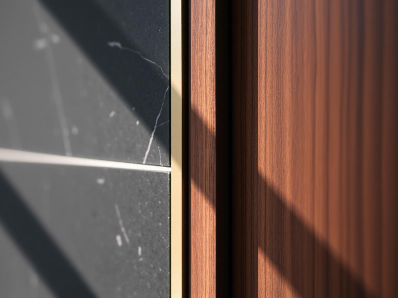 Architectural detail — wood and stone